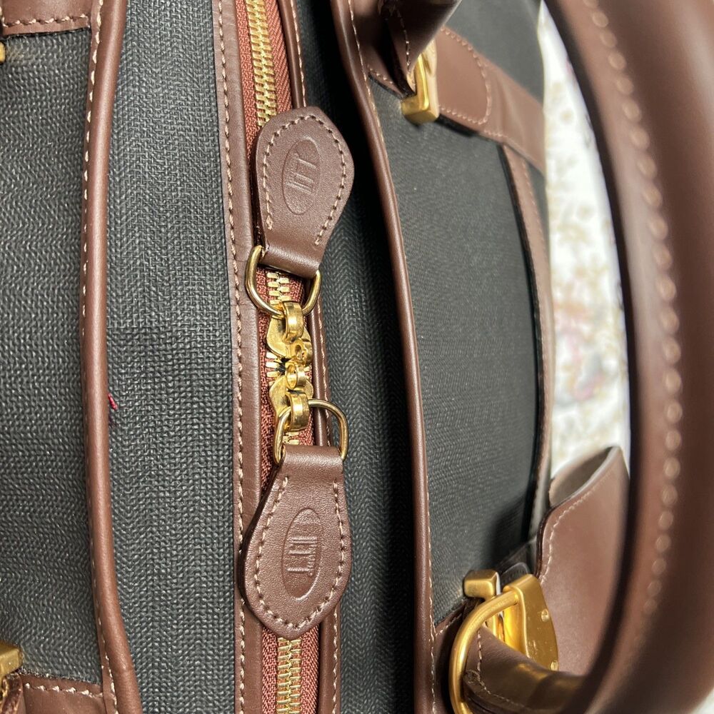 Dunhill Boston Weekender Bag Leather  & Coated Canvas-Luggage Tag & Lock/key - Picture 11 of 15